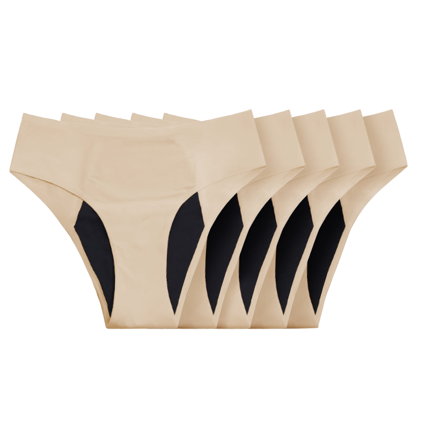 Seamless Leakproof Bikini (Heavy Absorbency Beige 5-Pack) - Image 5