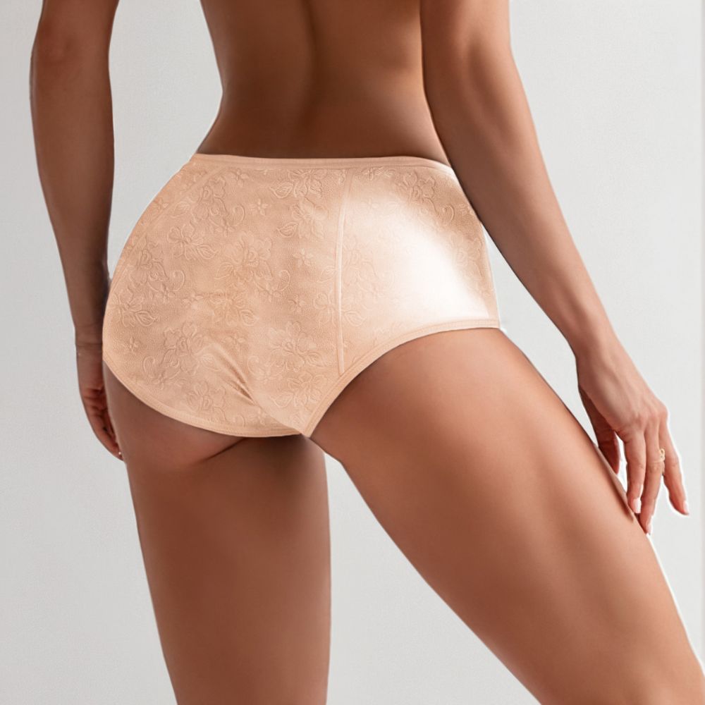 Floral Leakproof Underwear (Beige 5-Pack) - Image 4